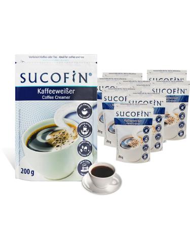 Sucrofin coffee white powder 20 x 200g easily soluble ideal for coffee/tea advantage pack long -lasting perfect replacement for milk powder 200 g (20 pack)