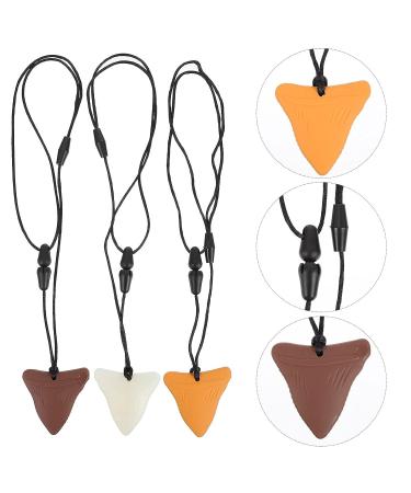 NUOBESTY 3pcs Shark Tooth Silicone Chew Necklace Set - Teething Chewy Toy for Boys and Girls - Buy Online on GoSupps.com