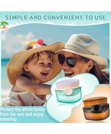 Kids Sunscreen Applicator Set - 2pcs Sunblock Brush with Protective Lid & Cleaning Kit | Perfect for Easy Sun Lotion Application (Green - Buy Online on GoSupps.com
