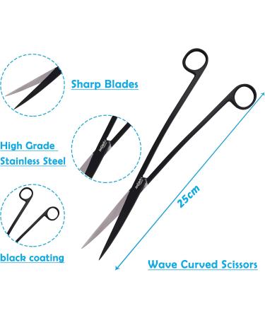 Innotech 25 CM Black Aquarium Scissors | Wave Scissors for Aquatic Plant Care - Ideal for Aquarium Cleaning - Buy Online on GoSupps.com