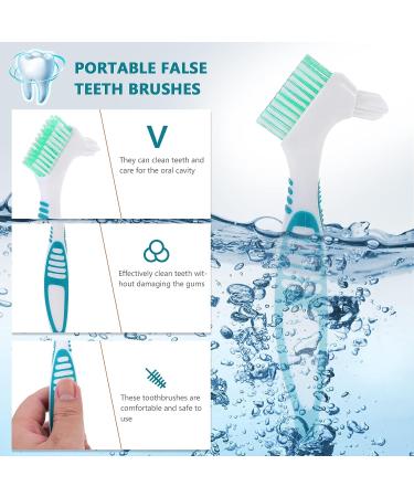 Healifty 4 Pcs Hard Denture Brush - Double Sided Toothbrush for Fake Teeth - Multi-Layered Bristles - Green - Buy Online on GoSupps.com