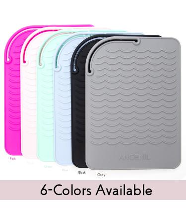 Angily Heat-Resistant Mat for Curling Bars & Styling Tools - Silicone Heat Protection Mat (23cm x 17cm) - Ideal for Smoothing Iron & Hair Curls - Blue - Buy Online on GoSupps.com