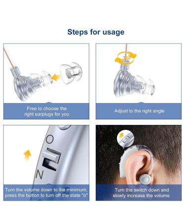 Hearing aids Hearing Aids for Seniors  Rechargeable with Noise Cancelling Digital Hearing Amplifier for Hearing Loss  Invisible Hearing Aid Ear Sound Amplifier (2pc) - Buy Online on GoSupps.com