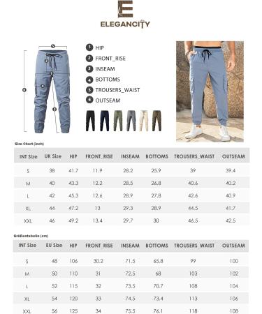 Elegancity Men's Cargo Trousers: Casual Jogger Work Pants with Drawstring, Regular Fit and Pockets (Sizes 38-46) - 32, Brown - Buy Online on GoSupps.com