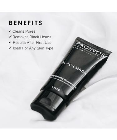 Pacinos Black Mask - Activated Charcoal Deep Cleansing Mask 1.76 fl. oz - Buy Online on GoSupps.com