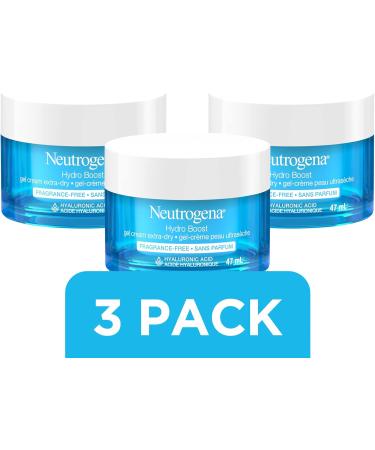 Neutrogena Hydro Boost Facial Gel Cream for Extra Dry Skin - Hyaluronic Acid to Hydrate Skin Gel Moisturizer Pack of 3 (3x47ml) TRIO PACK(Extra Dry) - Buy Online on GoSupps.com