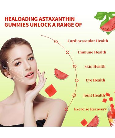 HEALOADING Astaxanthin 12mg Supplements Gummies: Antioxidant Supplement to Support Eye, Skin, Joint & Immune System Health Non-GMO & Gluten-Free (60 Gummies) - Buy Online on GoSupps.com