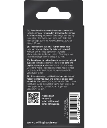 ZWILLING Nose & Ear Hair Trimmer for Men - Stainless Steel Rotary Cutter | 50mm Matte Finish - Premium International Shipping - Buy Online on GoSupps.com