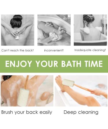 Natural Loofah Back Scrubber QpenguinBabies Loofah on a Stick with Natural Loofah Sponge Exfoliating Body Sponge Scrubber With Long Wooden Handle Back Brush For Men & Women in Bath Spa Shower 2 Pack - Buy Online on GoSupps.com