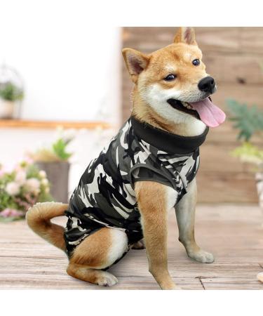 Luxury Dog Surgical Recovery Coat | Post-Op Vest for Male & Female Dogs | Cuddly Camouflage Sweater for Abdominal Wounds - Size M - Buy Online on GoSupps.com