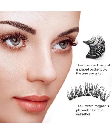 False Eyelashes Magnetic No Glue 3D Magnetic False Eyelashes Kit with Applicator Natural Looking and Reusable Fake Lashes 3 pairs of Magnetic Eyelashes Waterproof Lightweight and Easy to Wear - Buy Online on GoSupps.com