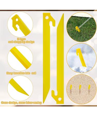 Plastic Tent Stakes 9 Inch Heavy Duty Pegs for Outdoor Garden Decorations - Pack of 36 Yellow Stakes - Buy Online on GoSupps.com