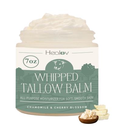 Beef Tallow Balm All Natural Grass Fed Whipped Tallow All Purpose Balm Moisturizing Hydrating Face and Body Lotion for Eczema Cracked Dry Itchy Irritated Skin Tallow Body Butter Skincare