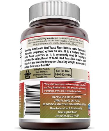 Amazing Formulas Red Yeast Rice 1200mg Capsules - 120 Count Pack for Cholesterol Support - Buy Online on GoSupps.com