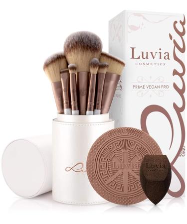 Shop Luvia Prime Vegan Pro Make-Up Brush Set - 7 Brushes Blender Sponge & Cleaning Mat - Mother-of-Pearl & Pearl Pink Bundle - Buy Online on GoSupps.com