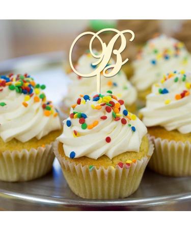 Monogram Letter B Cupcake Toppers Initial Single Letter Name For Wedding Engagement Party Favors Romance Reusable Botanical Wreath Customize Your Own Cupcake Toppers Bridal Shower Gifts 6PCS Style-11 - Buy Online on GoSupps.com