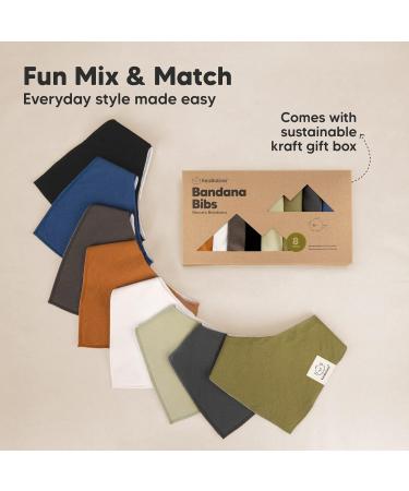 8 Pack Organic Cotton Triangle Baby Bibs - Super Absorbent Unisex Bandana Neckerchiefs for Infants | Ideal for Drooling & Teething - Buy Online on GoSupps.com