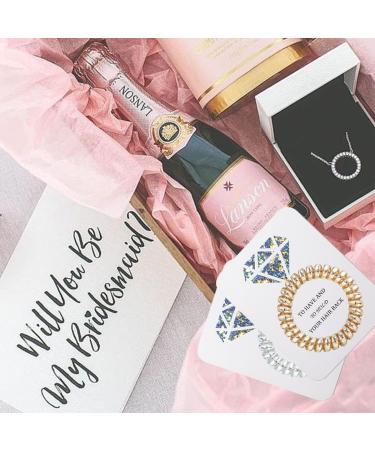 Bridesmaid Hair Ties Set of 10 - Champagne Scrunchies for Bachelorette Party & Wedding Decorations - Buy Online on GoSupps.com