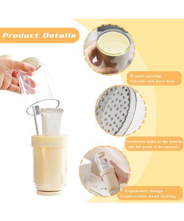 Travel Toothbrush Case with 4 Cups - Family Toothbrush Holder with Cover & Vent Holes Includes 5 Toothbrush Covers (Yellow - Buy Online on GoSupps.com