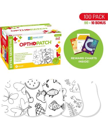 OPTHOPATCH Color Your Own Eye Patches for Kids | 100 Pack with Extra Sensitive Adhesive & 3 Reward Chart Posters - Ideal for International Shipping - Buy Online on GoSupps.com