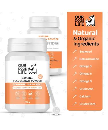 DogsLife Plaque Off Powder 185g - Organic Teeth Cleaning | Tartar Remover & Breath Freshener | Natural Dog Plaque Remover - Buy Online on GoSupps.com