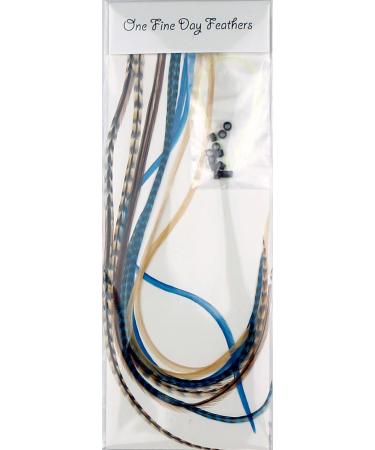 Blue Auburn Real Feather Hair Extensions - Pack of 10 Feathers - Buy Online on GoSupps.com