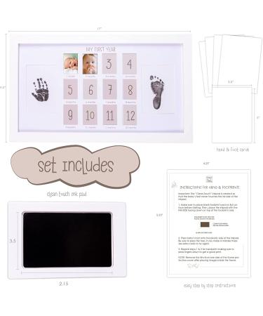 Hapinest Baby Handprint & Footprint Monthly Frame - Neutral Nursery Wall Decor, Baby Shower Gift - Buy Online on GoSupps.com