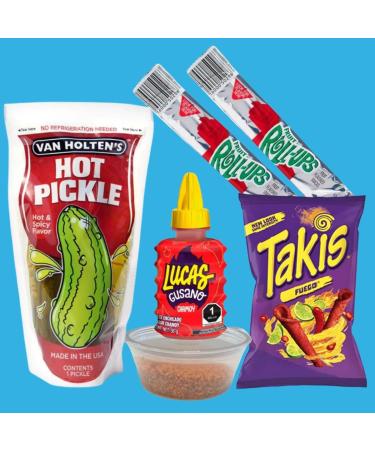 Chamoy Pickle Kit Fuego Taki's - Pickle Lucas Chamoy Fruit Roll Up Tajin Takis (Sour Sis) - Buy Online on GoSupps.com