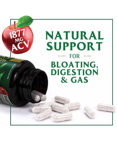 Apple Cider Vinegar Capsules ACV Supplements 1877mg Vitamin D3 Zinc & Best ACV Supplement Pills Supporting Gut Health for Better Digestion Immune System Support Non-GMO & Gluten Free 60 Capsules 60 Count (Pack of 1) - Buy Online on GoSupps.com