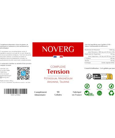 Blood Pressure Complex | Cardiovascular Health & Arterial Comfort | Potassium Magnesium Arginine Taurine | Vegan | 90 Capsules | Made in France - Buy Online on GoSupps.com