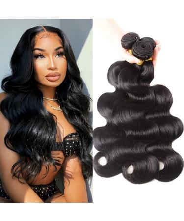 CEPEEN Human Hair Bundles Body Wave 3 Bundles Human Hair 100% Unprocessed Brazilian Virgin Human Hair Weave Bundles Deals Human Hair Weave Body Wave Natural Black Color (18 20 22Inch) Hair Extensions For Black Women 18 2...