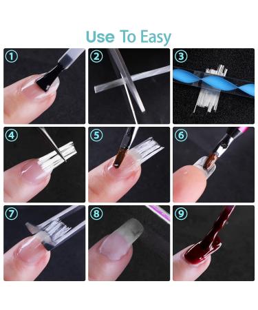 Lurrose False Nail Extension Fibers - Adjustable DIY Fiberglass Nails Lengthening Tools - 2M Makeup Supplies for Home Salon - Buy Online on GoSupps.com