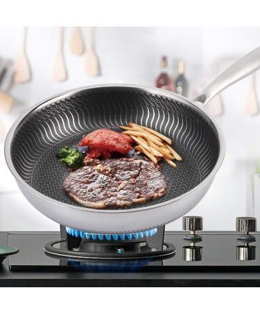 Qzwgz Cookg 51 31 8 Household 304 Stainless Steel Cooking Frying Pan Non-Stick Pot Kitchen Utensils 28cm - Buy Online on GoSupps.com