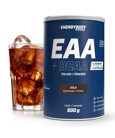 Energybody EAA powder with BCAA 500G Cola/EAAS powder with L-arginine & l-citrulline/All 8 essential EAA Amino acids/EAA vegan & sugar-free - Buy Online on GoSupps.com