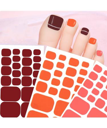 Buy JERCLITY 440 Pieces Toe Nail Stickers - Pink & Red Solid Color Nail Wraps for Women Girls & Kids - Self-Adhesive Polish Strips with Nail File - Perfect for Easy DIY Manicures - Buy Online on GoSupps.com