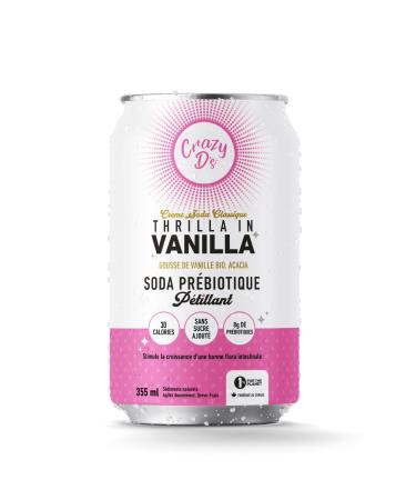 Crazy D's Prebiotic Soda - Vanilla Creme 6 x 4 pack 355ml