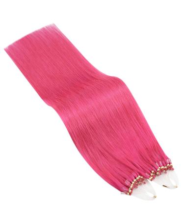 Ugeat Pink Microring Real Hair Extensions - 45cm 25 Strands Micro Loop - Hot Pink 25g - Buy Online on GoSupps.com