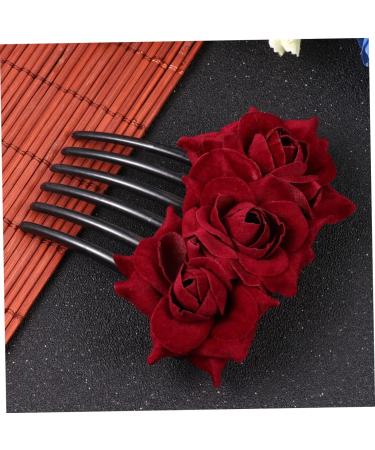 Angoily 1pc Comb Hair Clip Hair Pin Bobby Pins Black Hair Barrettes Rose Hair Black Barrettes The Rose for Women Floral Hairpin Flower Clip Blossom Rose Color Bride Flowers - Buy Online on GoSupps.com