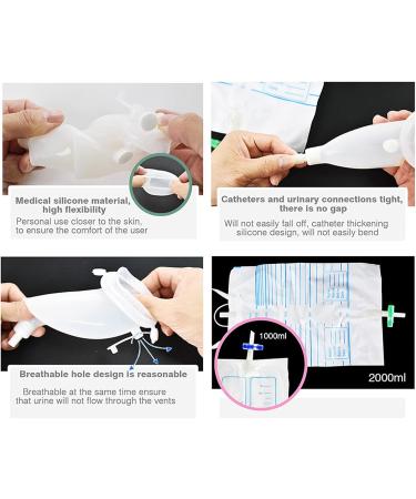 Reusable Male Female Urine Bag Male Urinal Urine Collector Silicone Adults Man Woman Elderly Pee Bag Urinal with Urine Bags Portable for Travel Outdoor Use(Size:Elderly's) - Buy Online on GoSupps.com