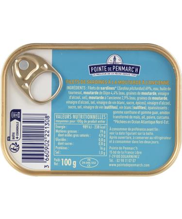 Sardine fillets with old-style mustard Pointe de Penmarc'h pack of 6 tins of 100g - delivery in 2 to 3 days from Brittany - Buy Online on GoSupps.com