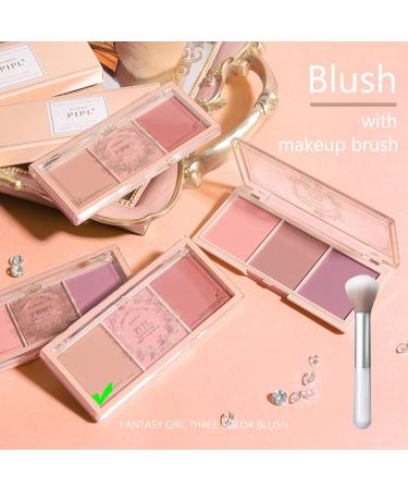 3-in-1 Matte Face Blush Makeup Powder Set for Long-Lasting, Sweat-Resistant Glow - #01 Natural Cheek Blush Duo - Buy Online on GoSupps.com