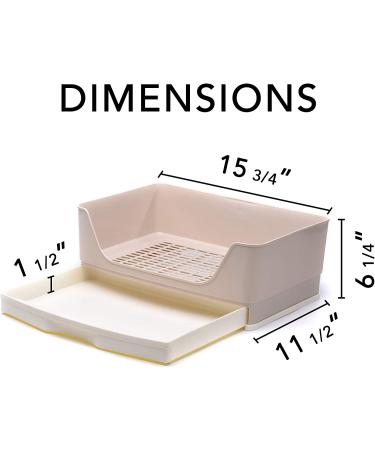 Rabbit Litter Box - Bonus Pads, Drawer, Corner Toilet Box - Ideal for Guinea Pigs, Chinchillas, Ferrets - Cream - Buy Online on GoSupps.com