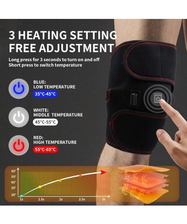 Heated Knee Brace Wrap - Adjustable Temperature Thermal Arthritis Pain Relief | USB Heating Pad for Comfortable Therapy - Buy Online on GoSupps.com