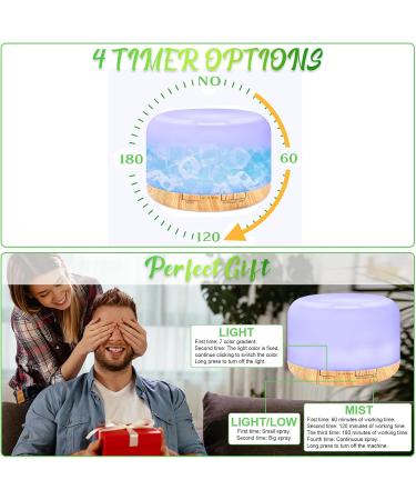 Buy Aqxong 500ml Essential Oil Diffuser - Aromatherapy Humidifier with Remote & 7 Colors LED for Living Room Bedroom Yoga & Office - International Shipping - Buy Online on GoSupps.com