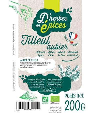 FILEANE DHERBES AND EPICES Organic lime sapwood 200g Bulk herbal tea and infusion Certified organic - Buy Online on GoSupps.com