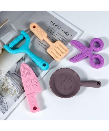 5-Piece BPA-Free Baby Silicone Chewing Toy Set - Sensory Tools for Autism & ADHD - Soft Molar Biting Rings - EJ Kitchen Tools - Buy Online on GoSupps.com