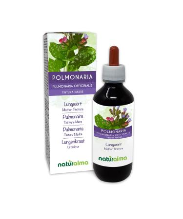 Lungwort (Pulmonaria officinalis) herb with Flowers Alcohol-Free Mother Tincture Naturalma | Liquid Extract Drops 200 ml | Food Supplement | Vegan Alcohol-free 200.00 ml (Pack of 1)