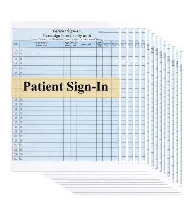 NCR Carbonless 3 Part Patient Sign in Forms with Peel Away Adhesive Labels 8-1/2 x 11 Form HIPAA Approved and Compliant for Confidentiality in All Medical Offices(Blue)