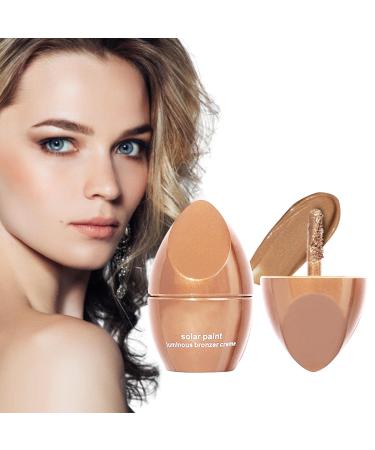 Pomrone Face Bronzing Cream | Long-lasting Makeup Four Shades Highlighting Sha Glow Bronzer Glitter Illuminating Highlighters Makeup for Women Girls Face Glitter