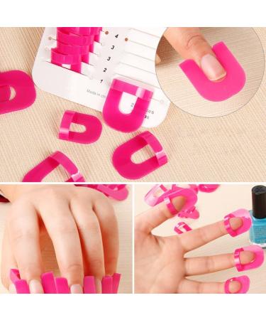 Menyiyds 26-Piece Nail Polish Template Set - Reusable Nail Art Tools & Manicure Protection Tips in Rose Red | 10 Sizes Included - Buy Online on GoSupps.com